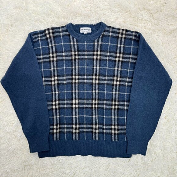 Burberrys Sweater Vintage Pure Lambswool Unisex - Picture 4 of 9